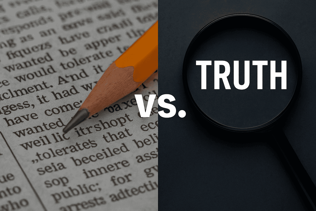 Waage zwischen Wahrheit und Abschrift